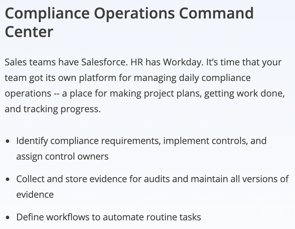 Compliance Operations Command Center