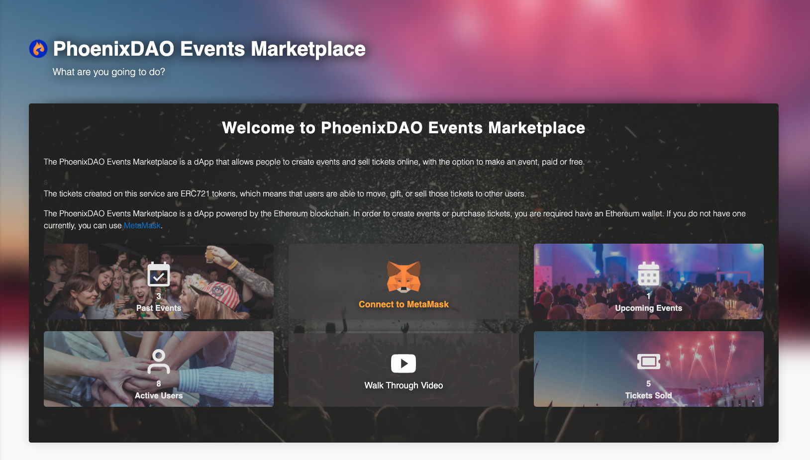 The PhoenixDAO Events Marketplace