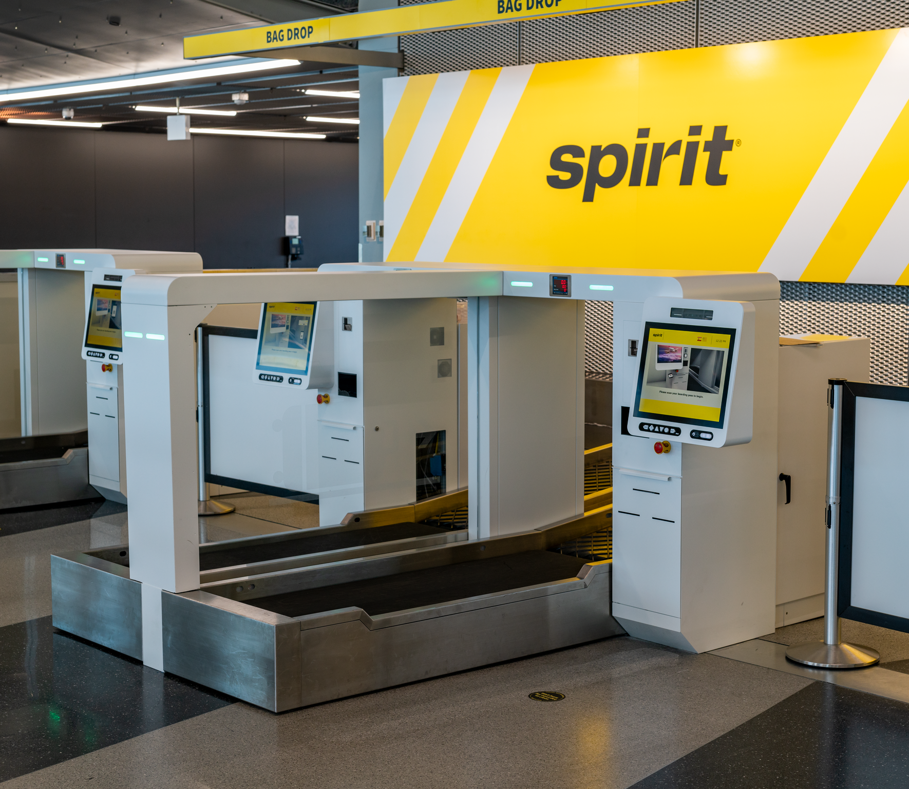 Spirit Airlines’s biometric bag drop with photo-matching. Source: Spirit Airlines
